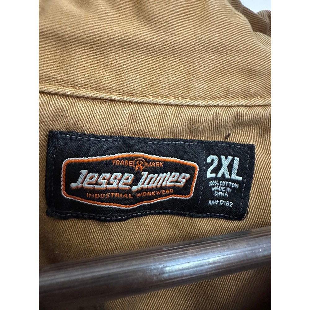 Jesse James Industrial Workwear Shirt Men's 2XL Cotton Button Up Work Shirt